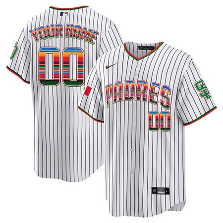 San Diego Padres Mexico Cool Base Pinstripe Limited Custom Men's Jersey